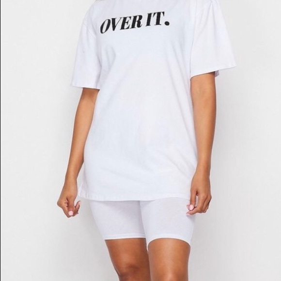 ‼️ Sage OVER IT Oversized T-Shirt Biker Shorts Set - Picture 4 of 6